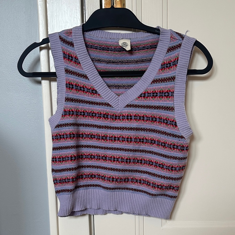 Urban Outfitters Lavender Patterned Sweater Vest